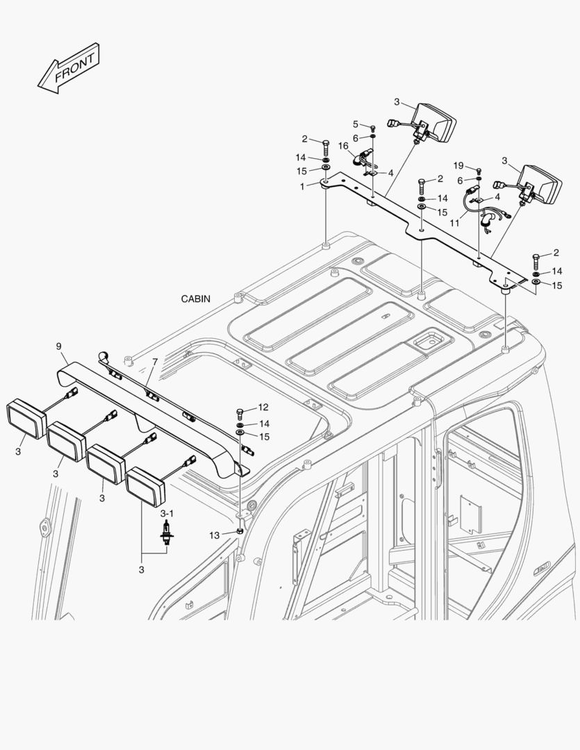 РАБОЧАЯ ФАРА(6-ЛАМПЫ) - СИСТЕМА ЗАЩИТЫ ПРИ ОПРОКИДЫВАНИИ