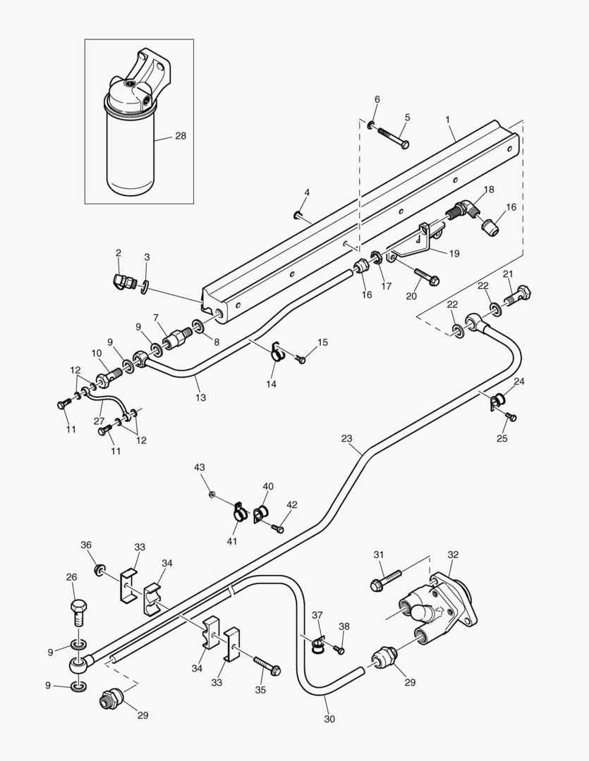 G010-74 FUEL FILTER UNIT FUEL PIPE
