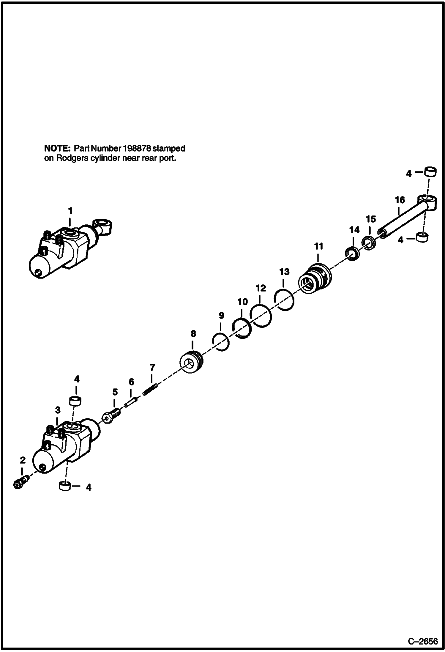 ЭКСКАВАТОР-ПОГРУЗЧИК (ЦИЛИНДР ПОВОРОТА) (RODGERS) (910) (825 ТОЛЬКО)
