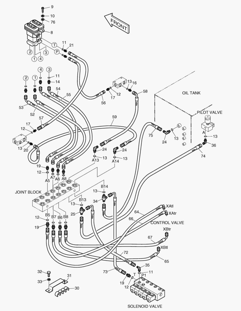 Схема ТРУБОПРОВОД СЕРВОУПРАВЛЕНИЯ(3)-СОЕДИНЕНИЕ