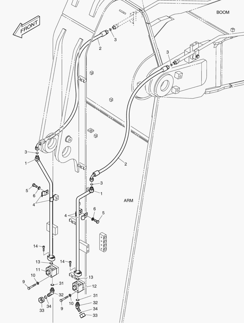 ГИДРОСИСТЕМА РУКОЯТИ-ВРАЩЕНИЕ(РУКОЯТЬ-3.1 м)