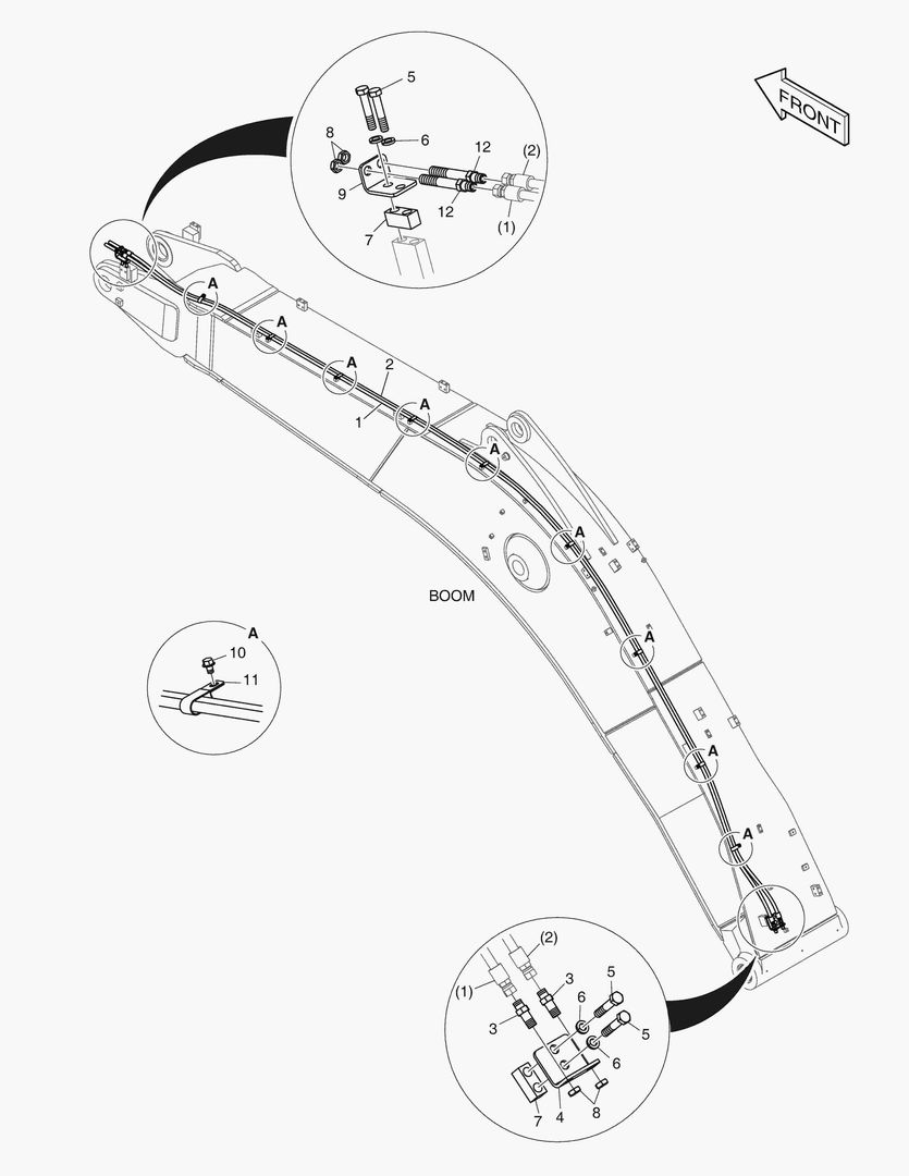 ГИДРОСИСТЕМА СТРЕЛЫ - БЫСТРОУСТАНАВЛИВАЕМЫЙ ФИКСАТОР(СТРЕЛА 6.2 м)