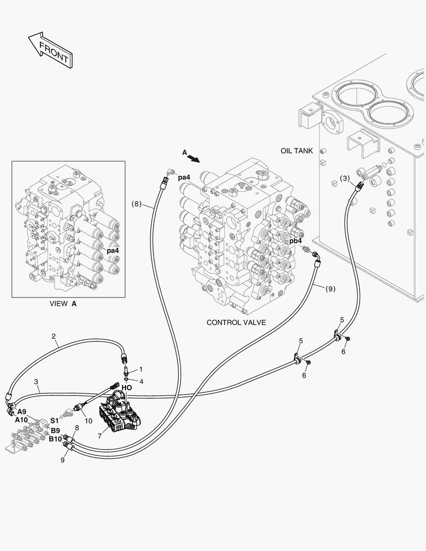 ТРУБОПРОВОД СЕРВОУПРАВЛЕНИЯ - 2 НАСОСА(ОДИН ПУТЬ)