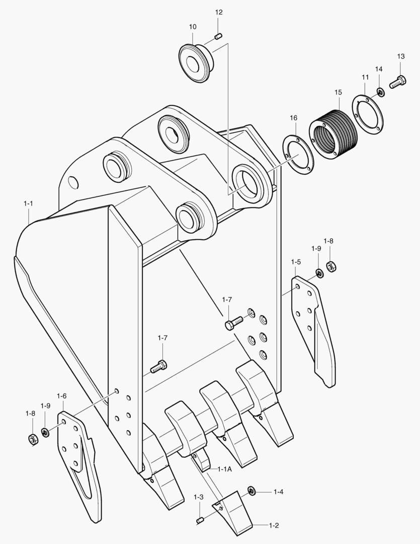 5185 BUCKET-0.7MВі-4 TOOTH
