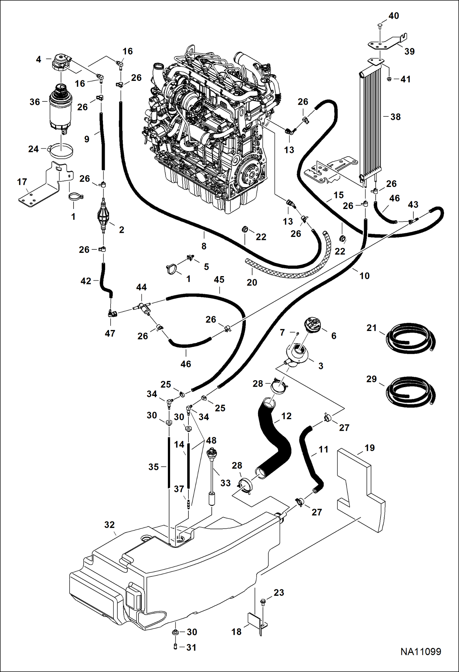 ДВИГАТЕЛЬ И КРЕПЕЖНЫЕ ДЕТАЛИ (СИСТЕМА ПОДАЧИ ТОПЛИВА) (СЕРИЙНЫЙ НОМЕР B2VY12040 И ВЫШЕ)