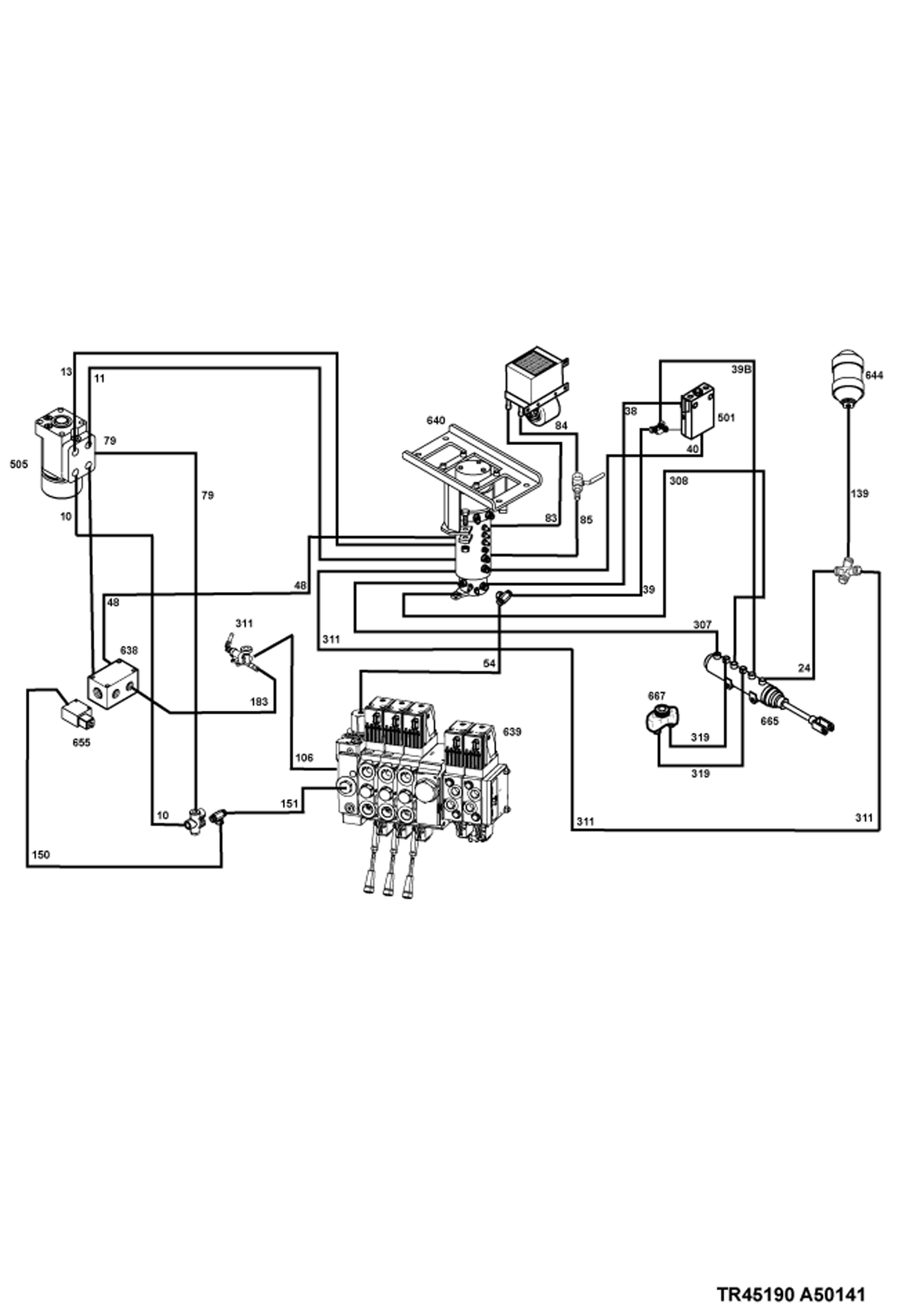 СХЕМА ГИДРАВЛИЧЕСКОЙ СИСТЕМЫ (КОРПУС КУЗОВА) (СЕРИЙНЫЙ НОМЕР И ВЫШЕ)