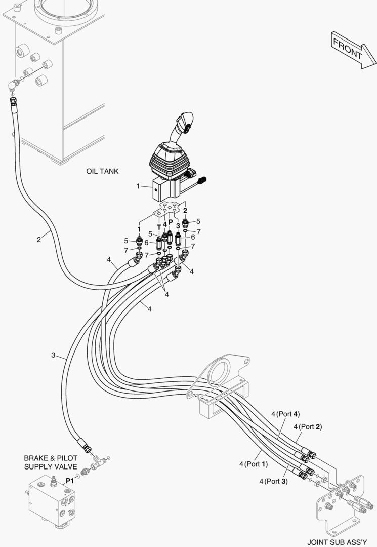 5200 PILOT PIPING - JOYSTICK(THUMB WHEEL)