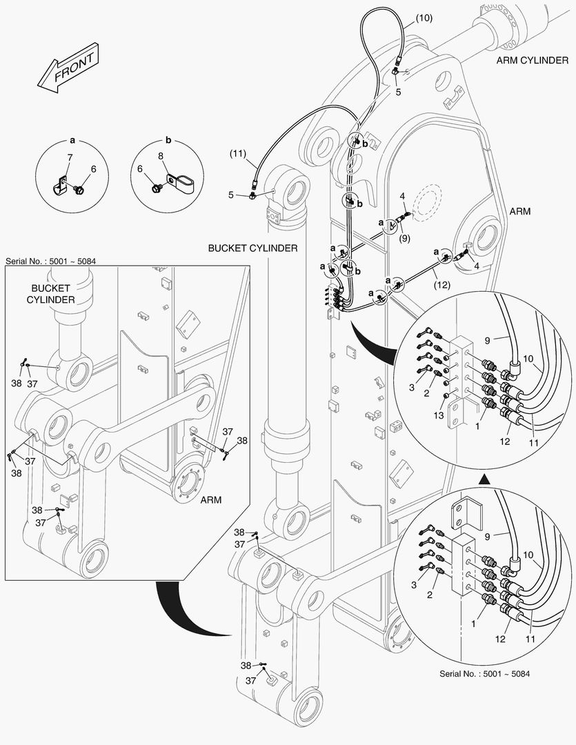 6835 LUBRICATION PIPING - ARM 2.6m(WITHOUT AGS)