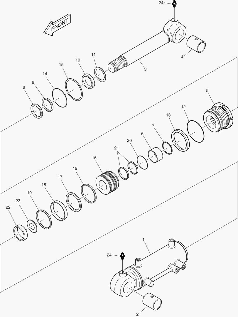 ЦИЛИНДР БУЛЬДОЗЕРА - ПРАВОСТОРОННИЙ