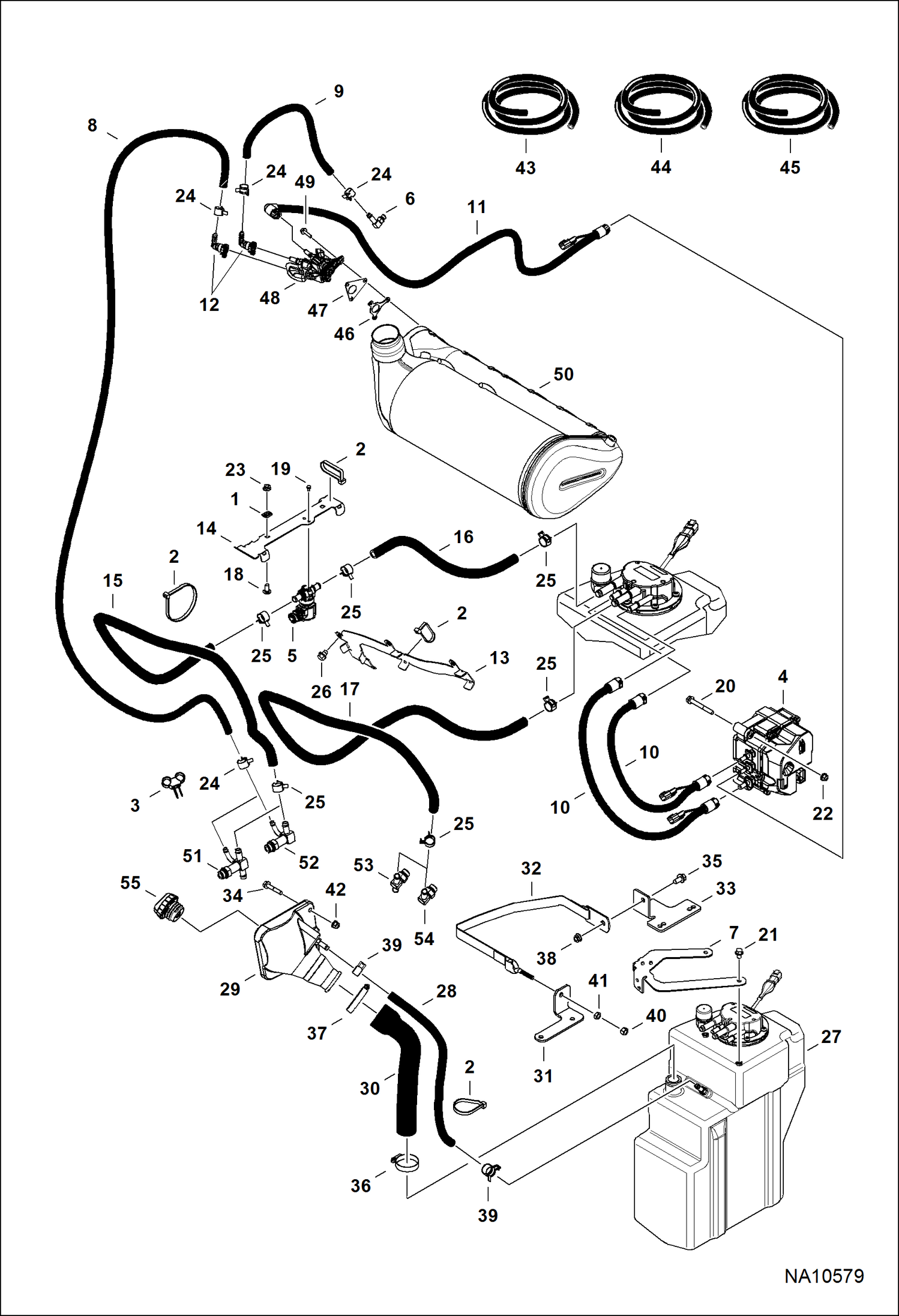 ДВИГАТЕЛЬ И КРЕПЕЖНЫЕ ДЕТАЛИ (CИСТЕМА SCR) (ПРОКЛАДКА ТРУБ)