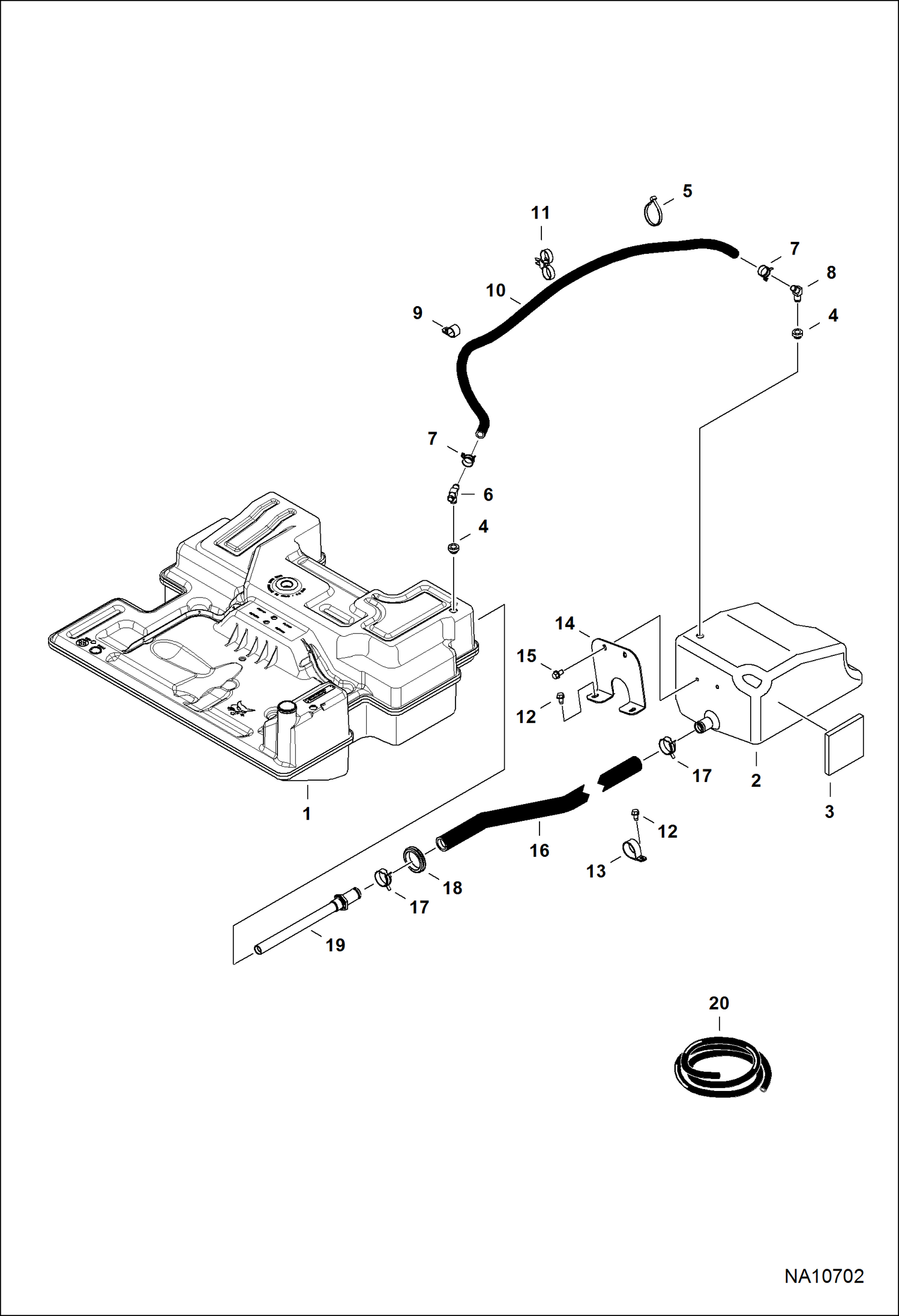 ДВИГАТЕЛЬ И КРЕПЕЖНЫЕ ДЕТАЛИ (СИСТЕМА ПОДАЧИ ТОПЛИВА) (ДВОЙНОЙ БАК)