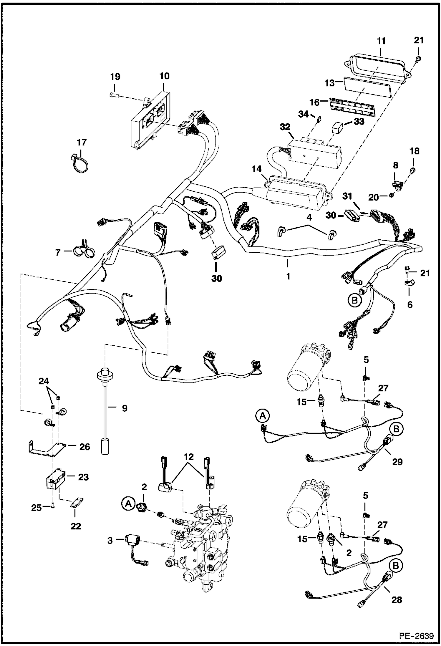 ЭЛЕКТРОСХЕМА ДВИГАТЕЛЯ СЕРИЙНЫЙ НОМЕР 5284 12612 И ВЫШЕ, 5285 11033 И ВЫШЕ
