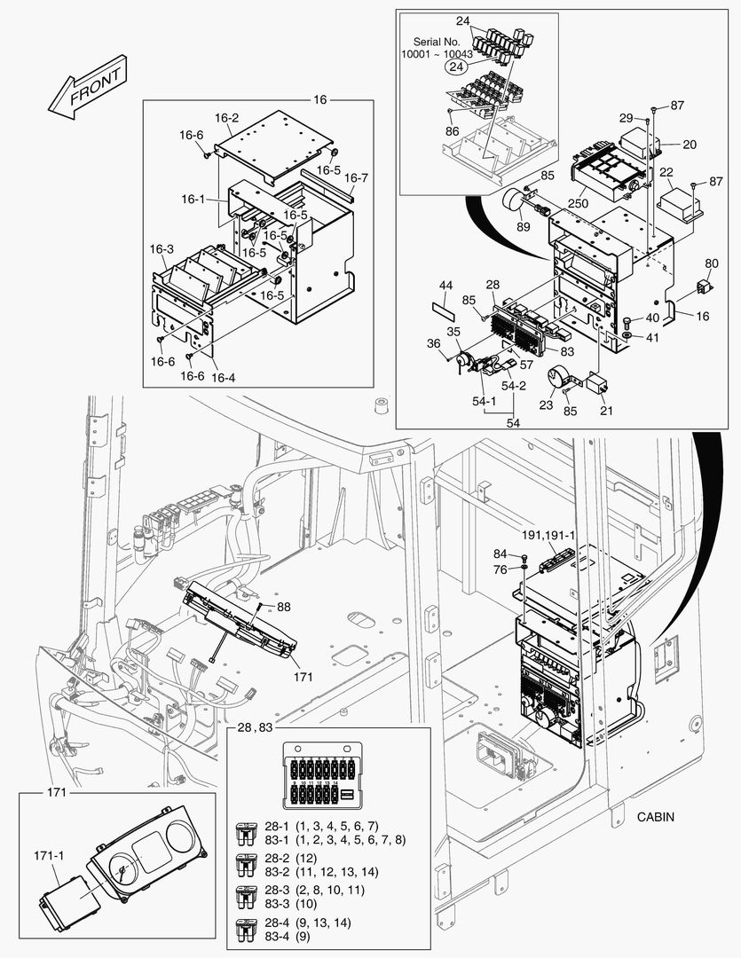 Схема 1630 ELECTRIC PARTS(2) - CABIN