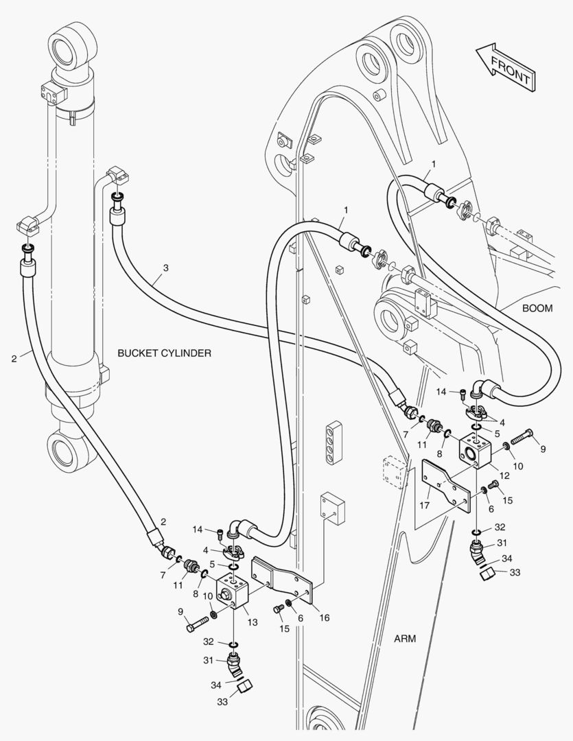 ГИДРОСИСТЕМА РУКОЯТИ - РУКОЯТЬ 2.4 м(ГРЕЙФЕРНЫЙ КОВШ)
