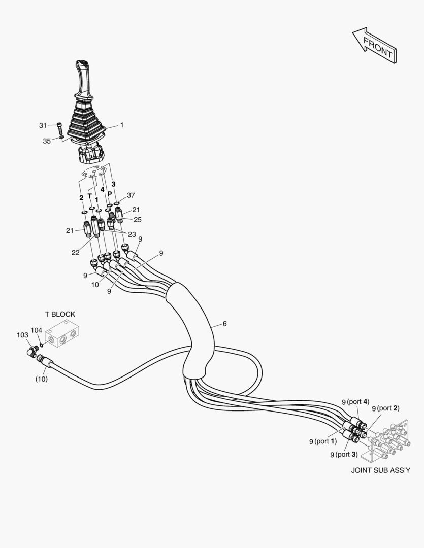 1400 PILOT PIPING(8) - JOYSTICK(L.H)