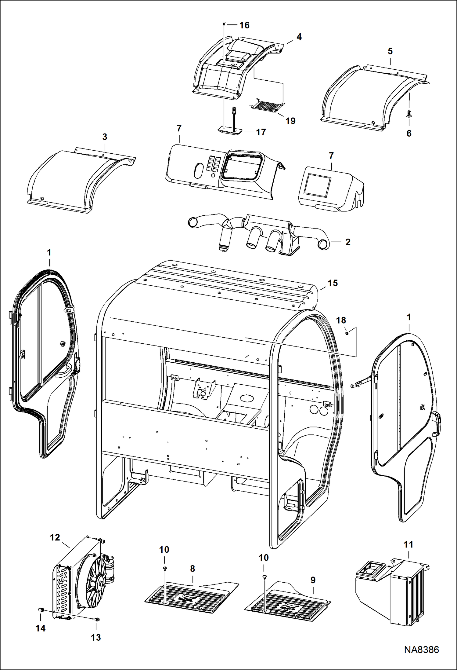 Схема КАБИНА ВОДИТЕЛЯ (КОРПУС)