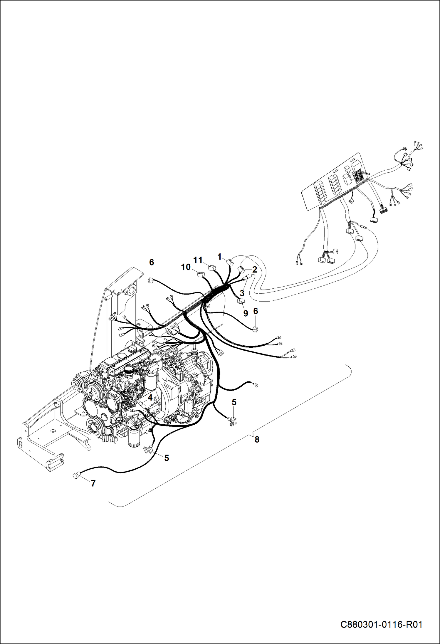 ЭЛЕКТРИЧЕСКАЯ ЦЕПЬ ДВИГАТЕЛЯ В СБОРЕ