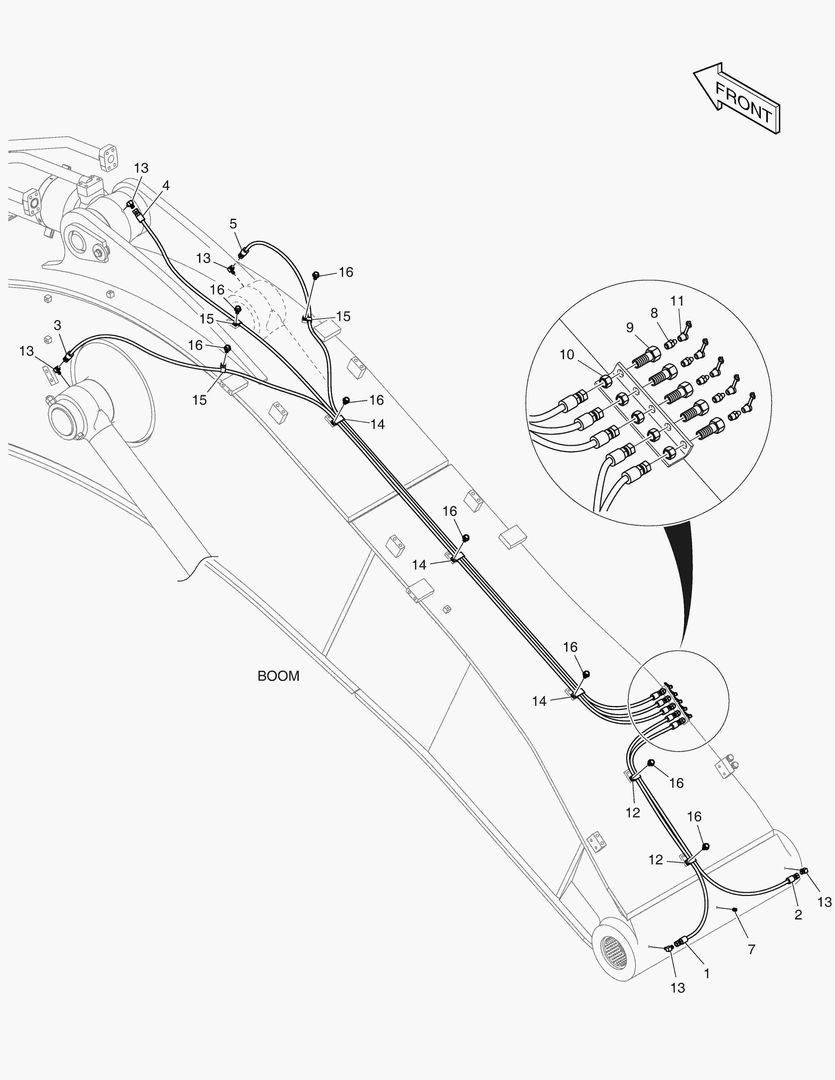 ТРУБОПРОВОД СМАЗОЧНОЙ СИСТЕМЫ - СТРЕЛА 6.3 м