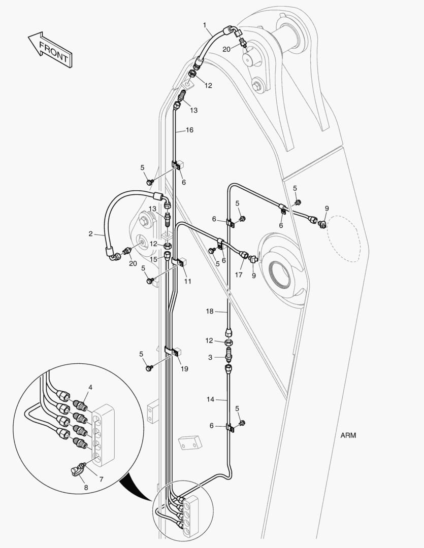 ТРУБОПРОВОД СМАЗОЧНОЙ СИСТЕМЫ - РУКОЯТЬ