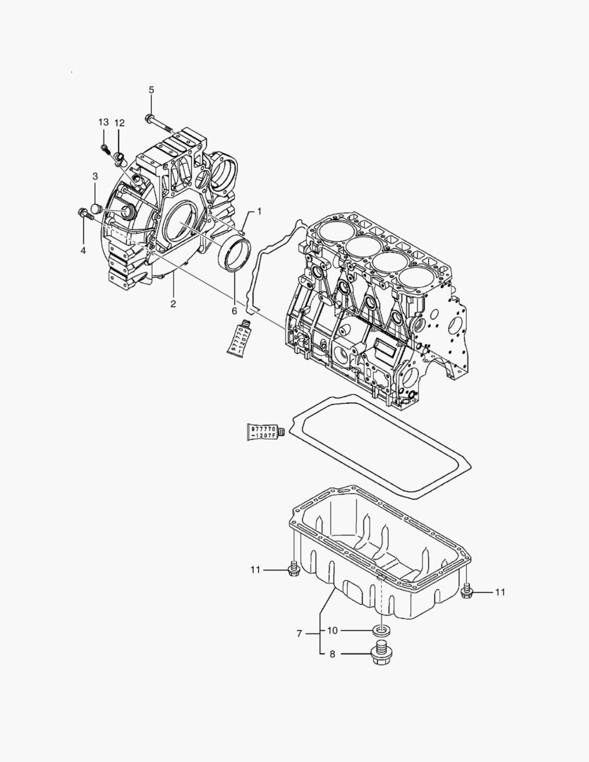 013 FLYWHEEL HOUSING & OIL PAN