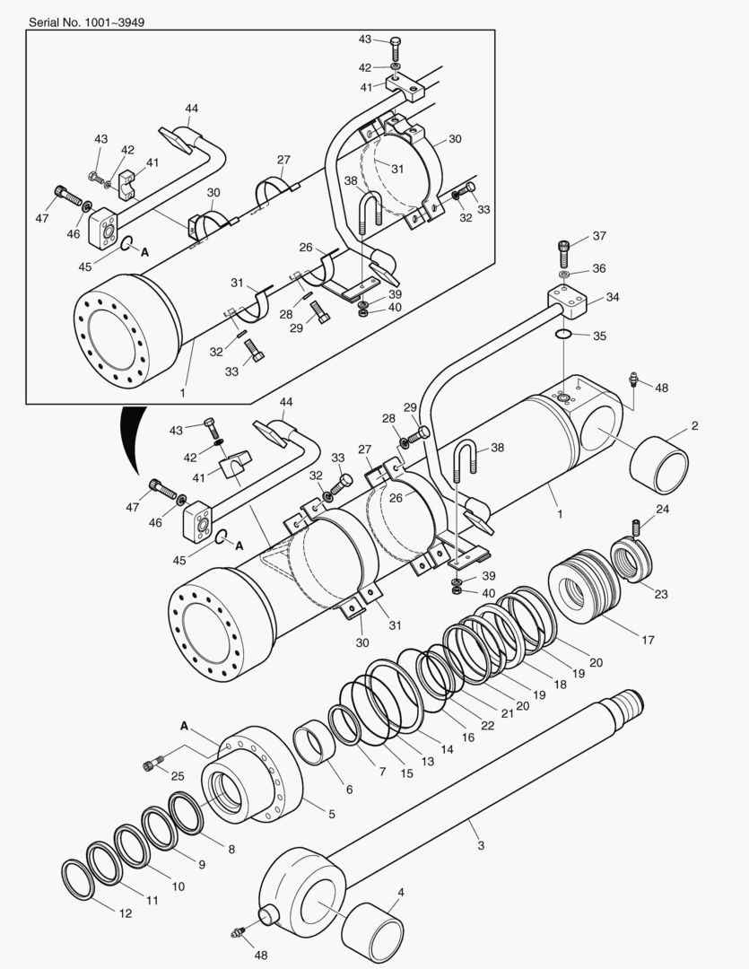 4281 BUCKET CYLINDER-2.5m ARM [2280~]