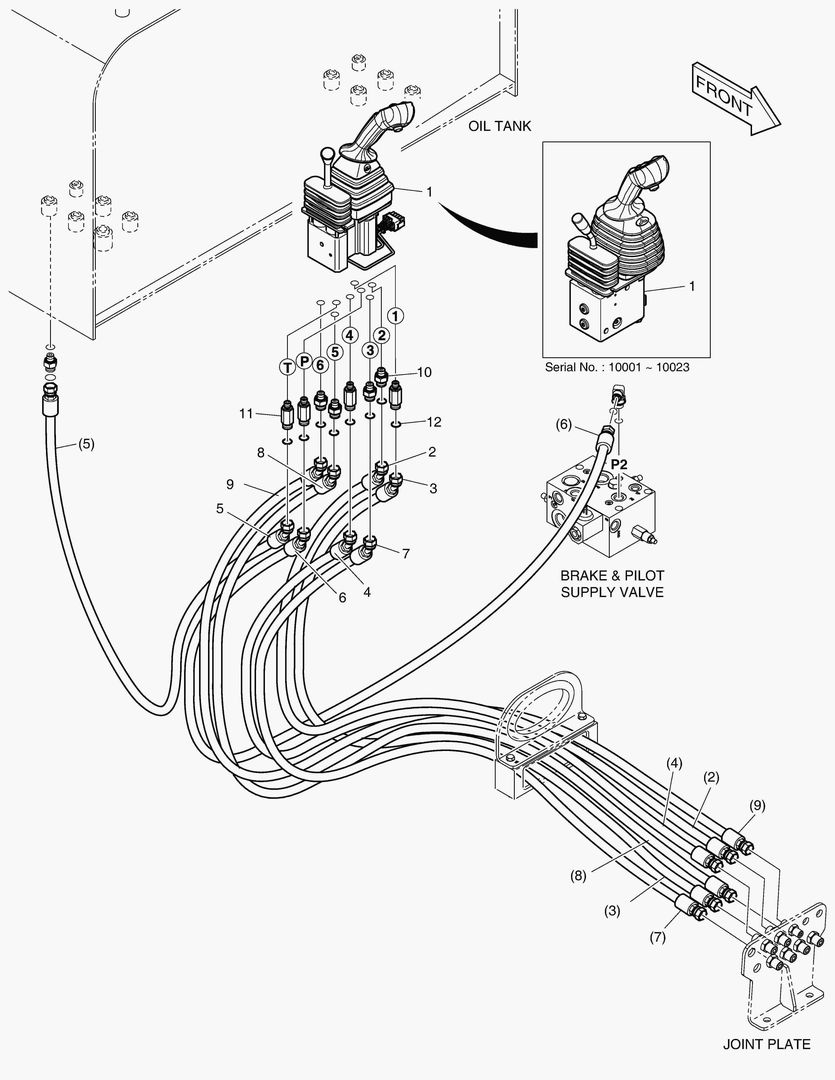ТРУБОПРОВОД СЕРВОУПРАВЛЕНИЯ - ДЖОЙСТИК