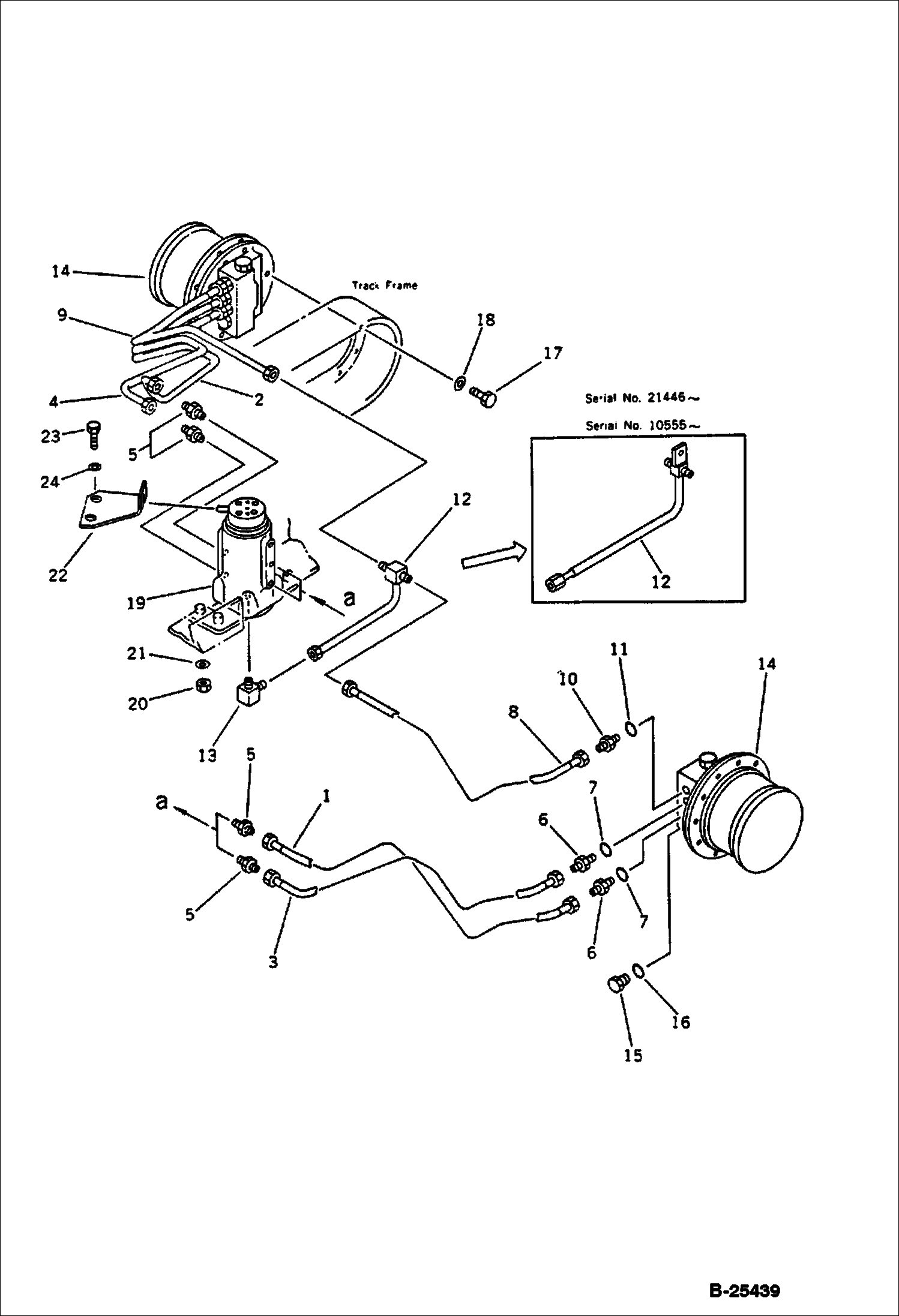Схема ТРУБОПРОВОД ГИДРАВЛИЧЕСКОЙ СИСТЕМЫ (ТРУБОПРОВОД ХОДОВОГО ГИДРОМОТОРА)(НИЖНИЙ)