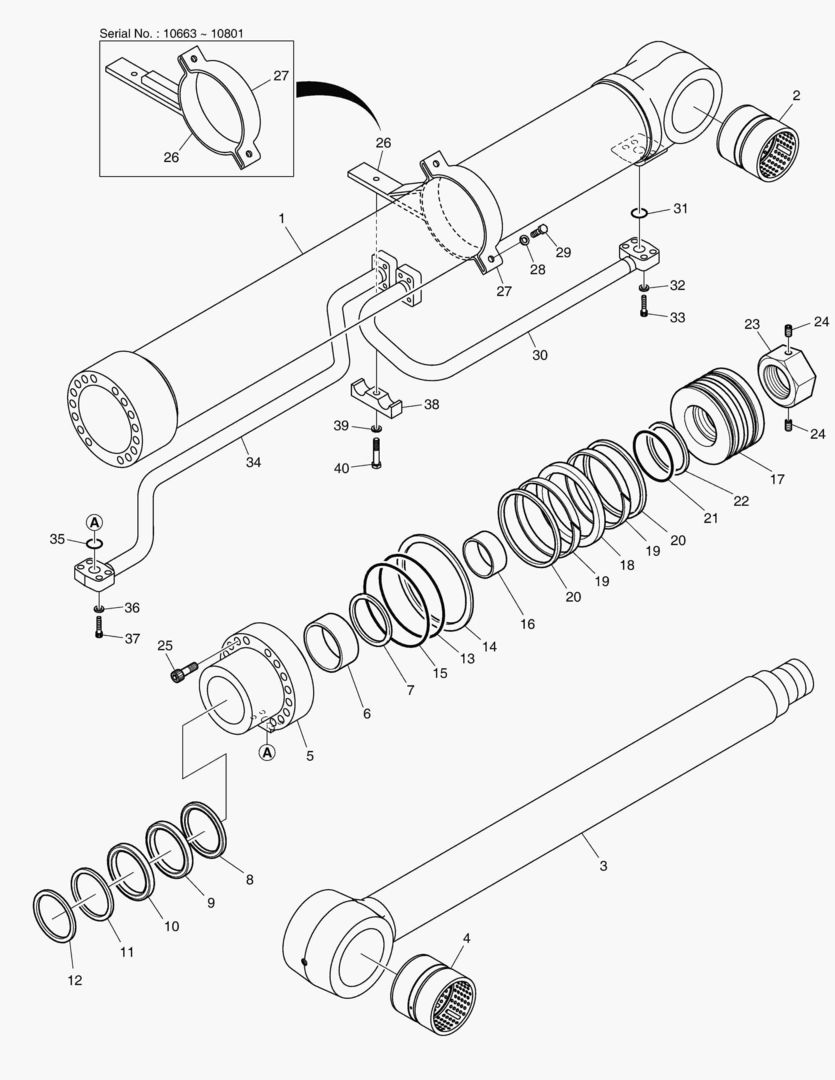 ЦИЛИНДР СТРЕЛЫ - ЛЕВОСТОРОННИЙ