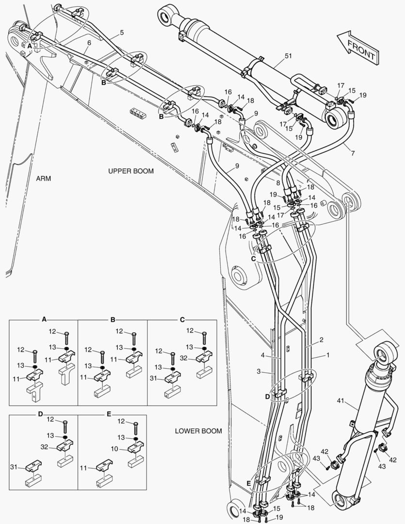 ТРУБОПРОВОД СТРЕЛЫ С ИЗМЕНЯЕМОЙ ГЕОМЕТРИЕЙ