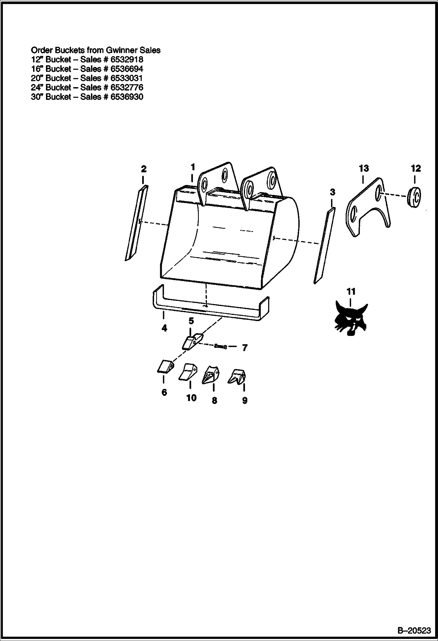 Схема ЭКСКАВАТОР-ПОГРУЗЧИК (КОВШИ) (8709) (873 ТОЛЬКО)