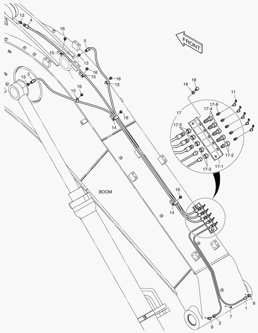 3141 LUBRICATION PIPING - BOOM 5.2m [5160~5200]
