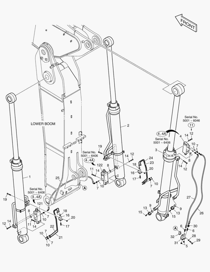 7100 ARTI. BOOM PIPING - LOCK VALVE [5001~6486]