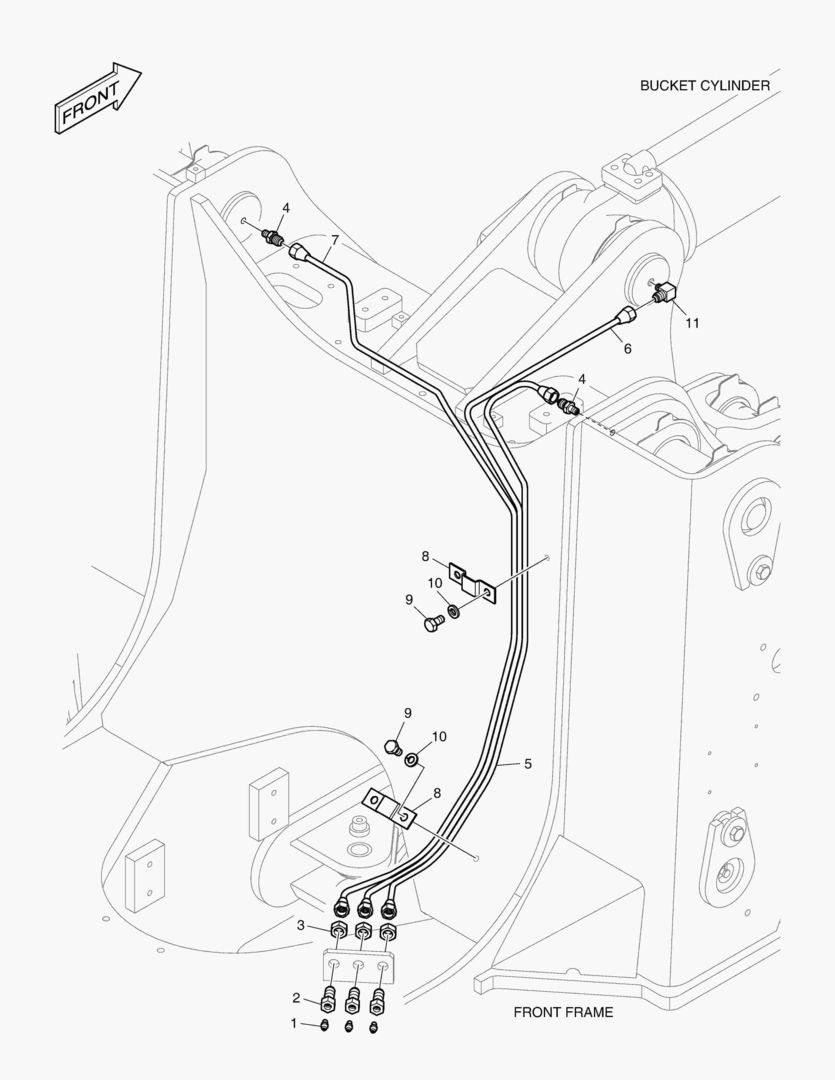 ПЕРЕДНИЙ ТРУБОПРОВОД СМАЗОЧНОЙ СИСТЕМЫ