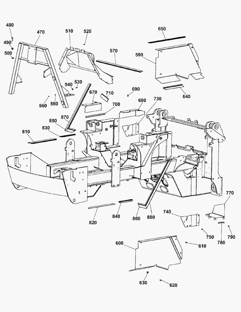 G240-6 FRONT FRAME - BEAM AND GASKET