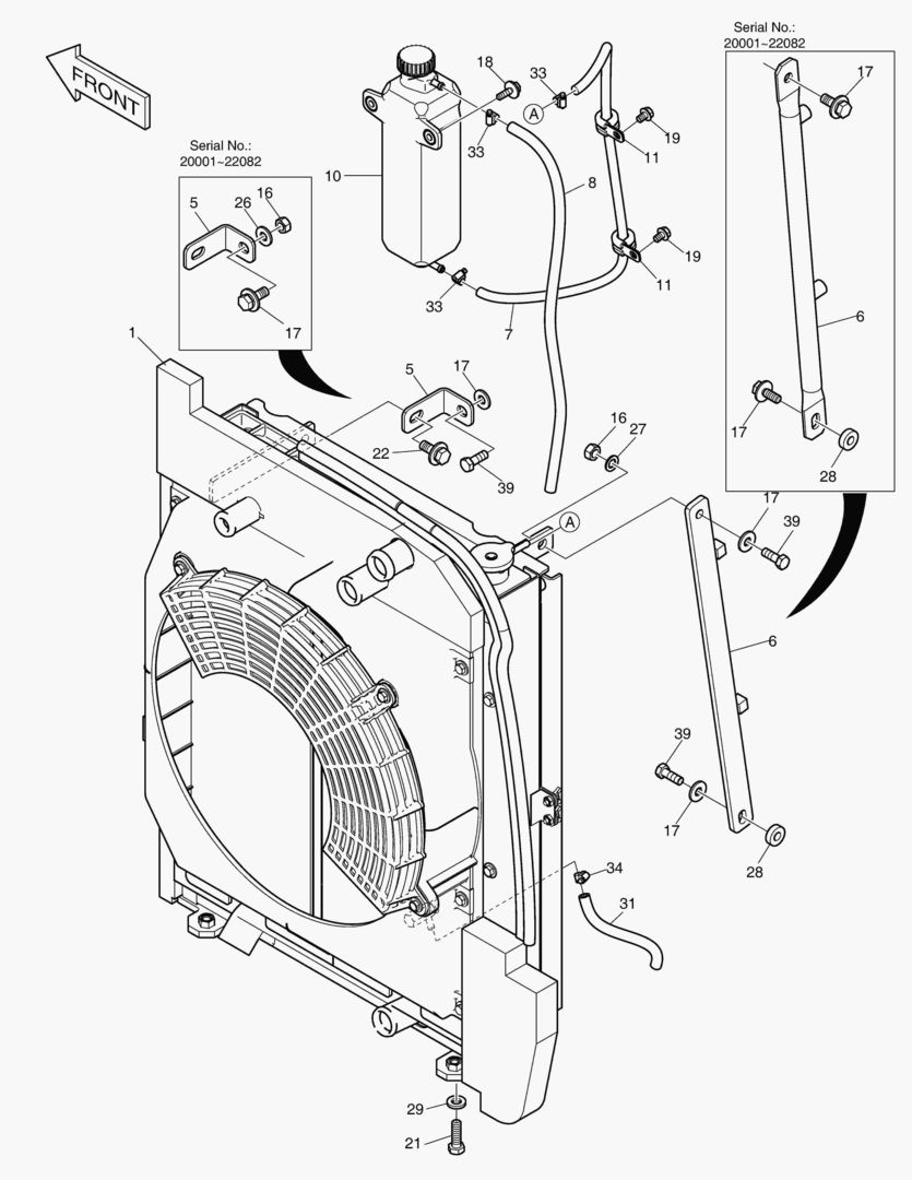 1140 ENGINE MOUNTING(3) - RADIATOR