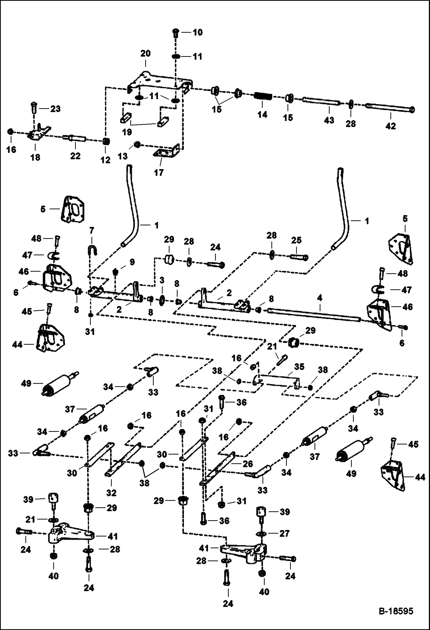 УСТРОЙСТВА РУЧНОГО УПРАВЛЕНИЯ (M44 НАСОС) (СЕРИЙНЫЙ НОМЕР 514425001, 514525001, 514625001 И ВЫШЕ)