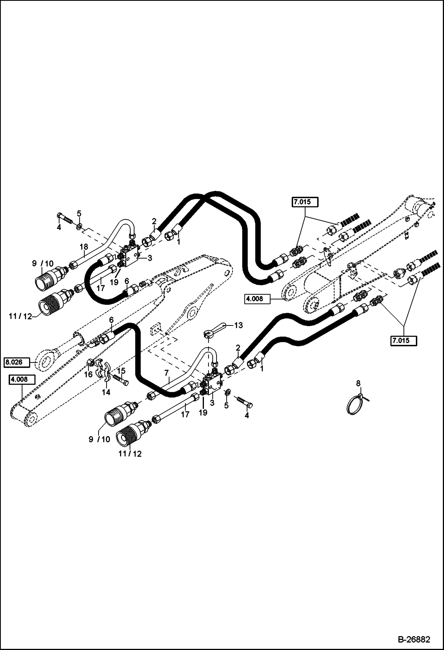 ГИДРОУСТАНОВКА РУКОЯТЬ ЧЕРПАКА, ОДИНОЧНЫЙ 2200 ММ