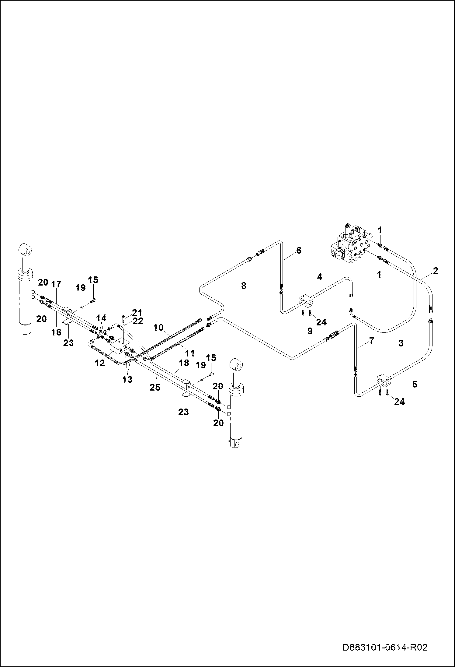 СХЕМА ЦИЛИНДРОВ ГРЕЙФЕРНОГО КОВША