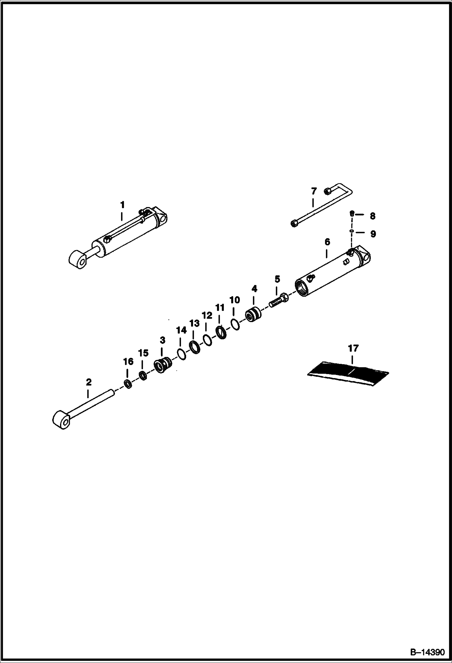 ЭКСКАВАТОР-ПОГРУЗЧИК (ГИДРОЦИЛИНДР ЧЕРПАКА) (2-- ДЛИННАЯ ГОЛОВКА ЦИЛИНДРА) (С ВНУТРЕННЕЙ РЕЗЬБОВОЙ ШПИЛЬКОЙ И БОЛТОМ) (607 7750)