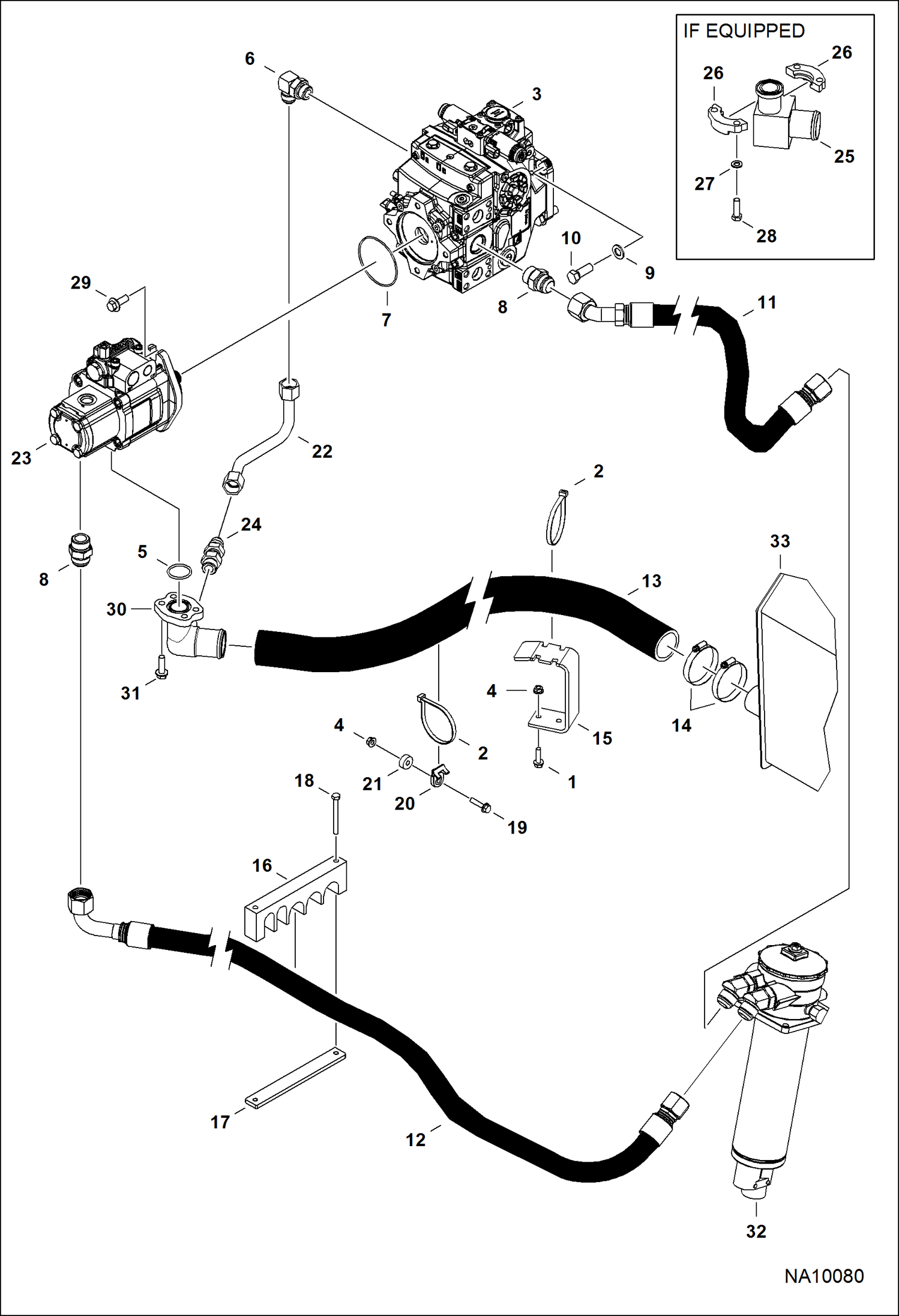 СХЕМА ГИДРОСТАТИЧЕСКОЙ СИСТЕМЫ (ГИДРОСТАТИЧЕСКИЙ НАСОС И ШЕСТЕРЕННЫЙ НАСОС)