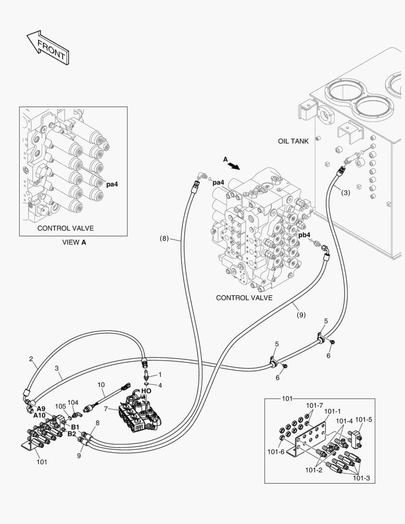 ТРУБОПРОВОД СЕРВОУПРАВЛЕНИЯ - 2 НАСОСА(ОДИН ПУТЬ)