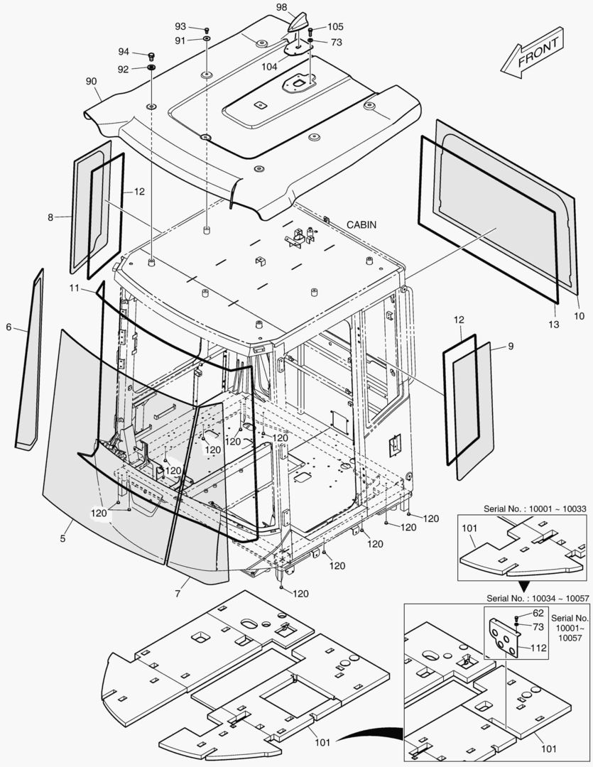Схема КАБИНА(5) - СТЕКЛО