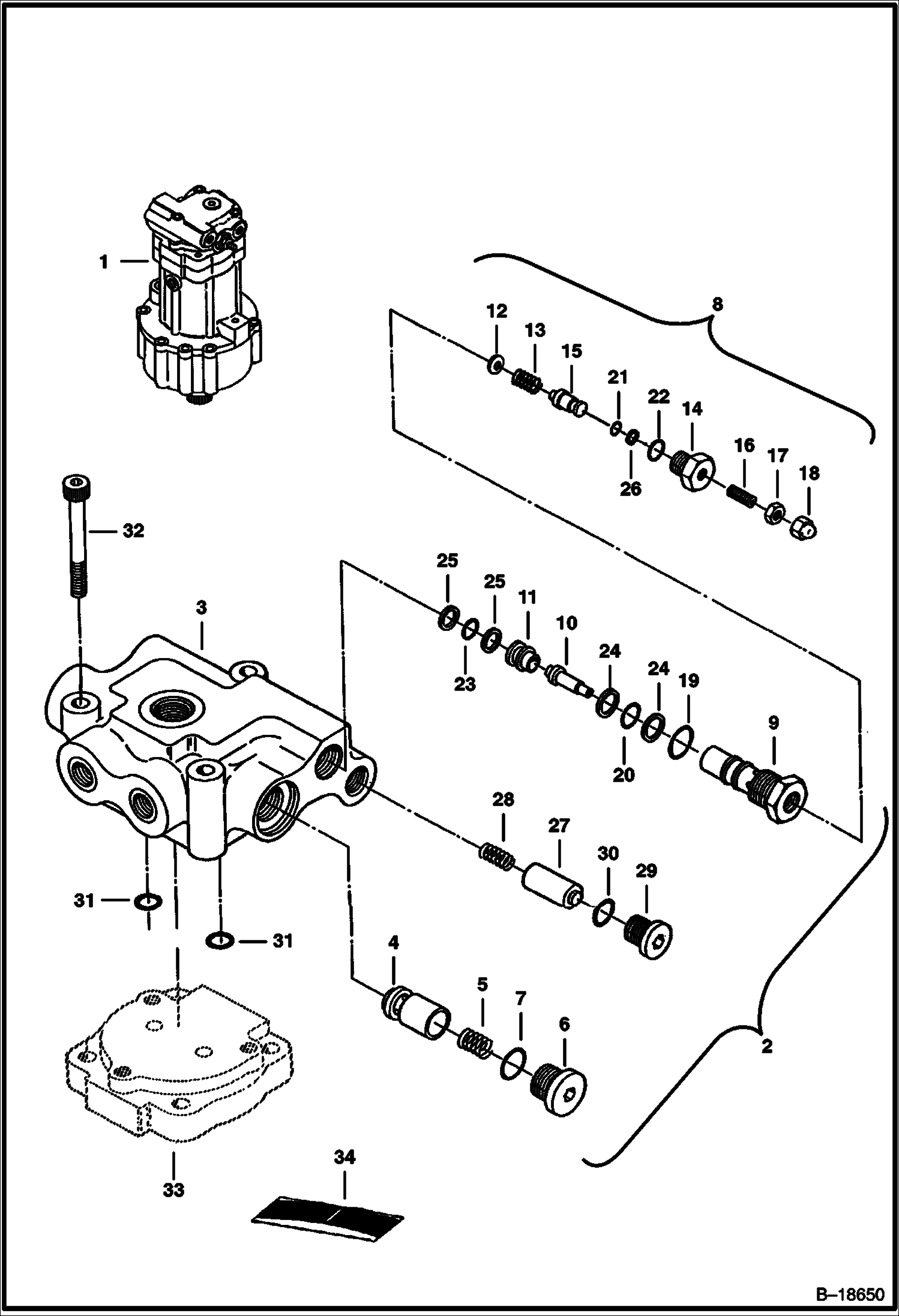 Схема ГИДРОМОТОР ПОВОРОТА ПЛАТФОРМЫ