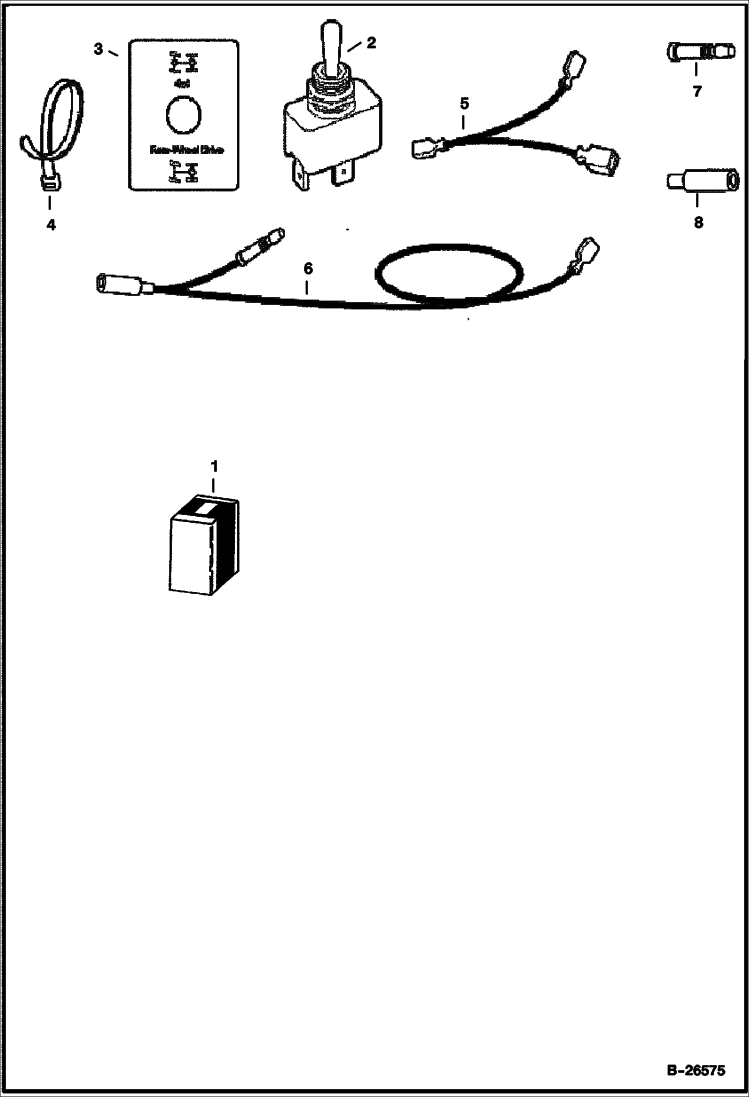 КОМПЛЕКТ МЕХАНИЗМОВ БЛОКИРОВКИ ПЕРЕДНЕГО ДИФФЕРЕНЦИАЛА (ТУМБЛЕРНЫЙ ПЕРЕКЛЮЧАТЕЛЬ НА ПРИБОРНОЙ ПАНЕЛИ)