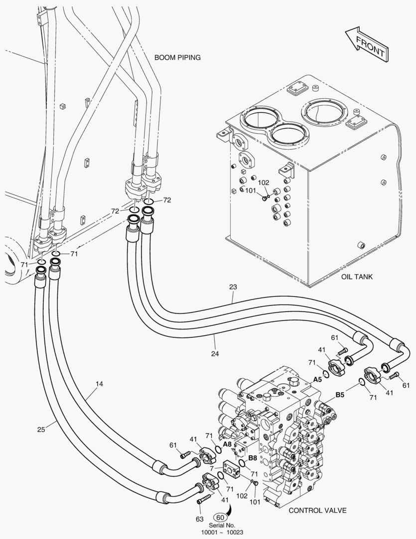 1300 MAIN PIPING(3) - ARM & BUCKET