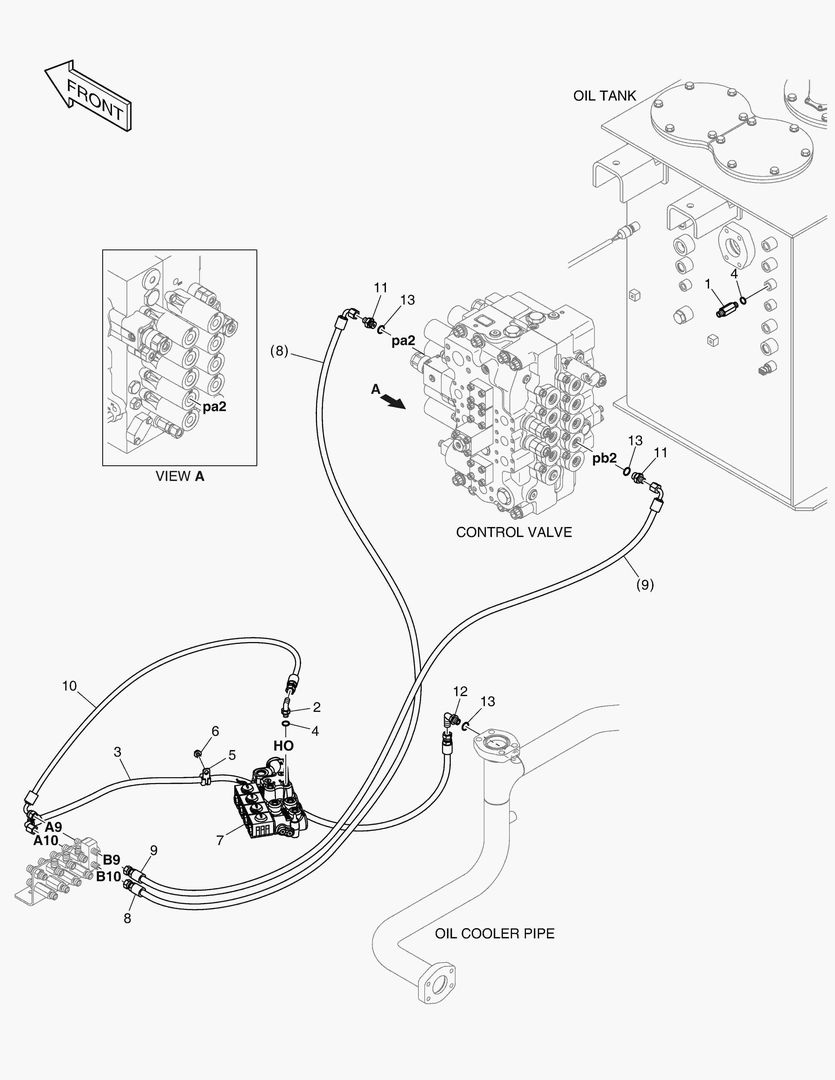 ТРУБОПРОВОД СЕРВОУПРАВЛЕНИЯ - 2 НАСОСА(ОДИН ПУТЬ)