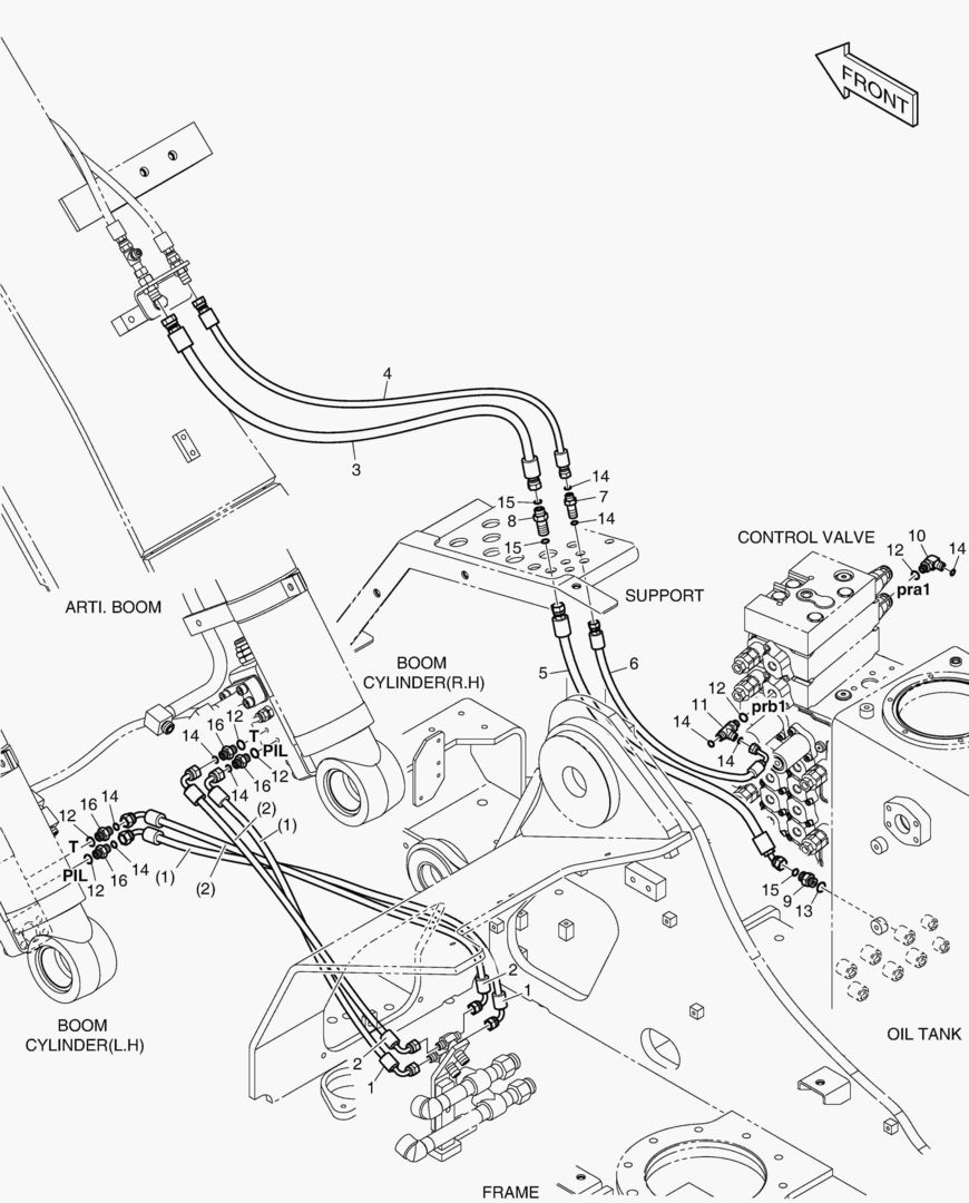ТРУБОПРОВОД СЕРВОУПРАВЛЕНИЯ - ГИДРОЗАМОК(ШАРНИРНАЯ СТРЕЛА)