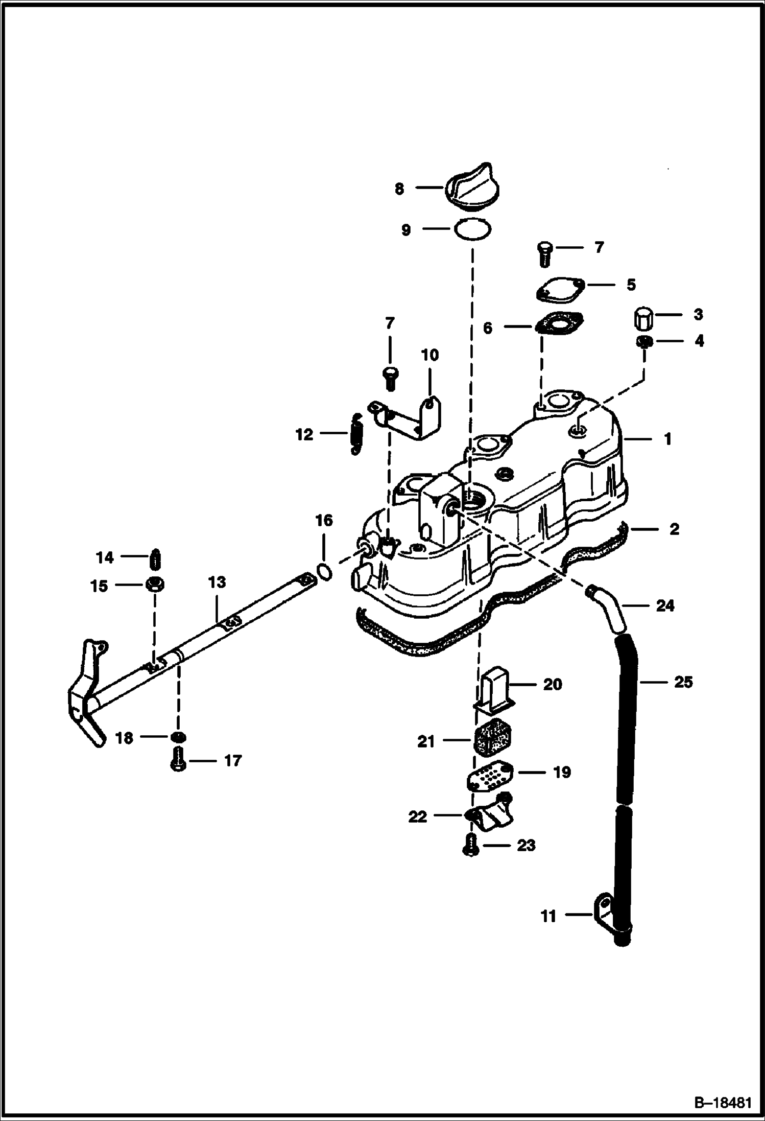 Схема КРЫШКА КОРОМЫСЛА КЛАПАНА