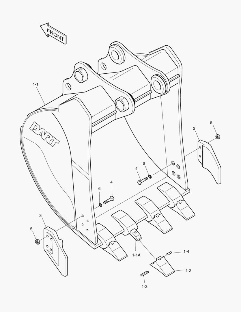 6430 BUCKET-0.38гЋҐ(30`)-VERTICAL PIN