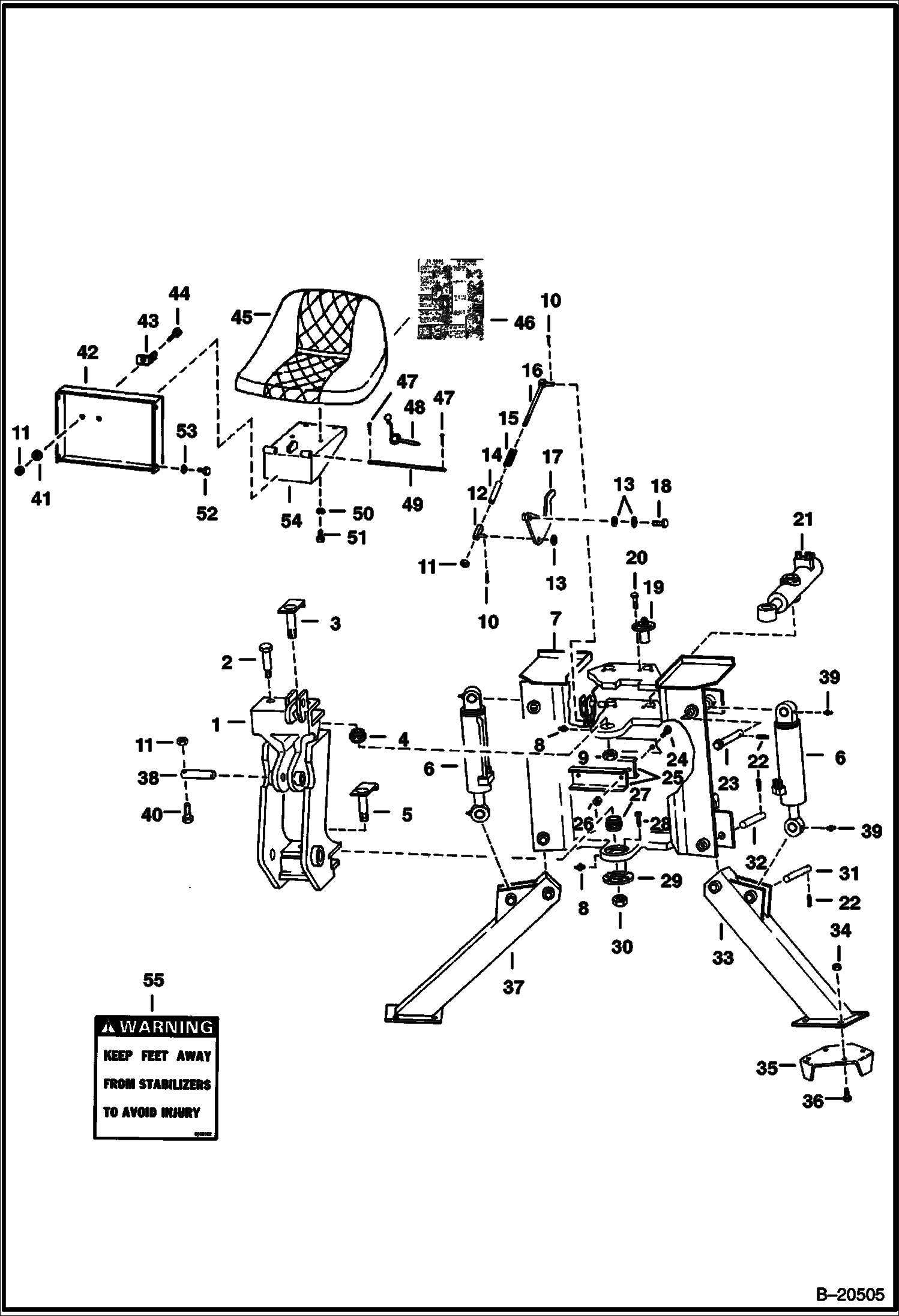 Схема ЭКСКАВАТОР-ПОГРУЗЧИК (РАМА ШАССИ) (910) (825 ТОЛЬКО)